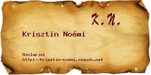 Krisztin Noémi névjegykártya