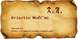 Krisztin Noémi névjegykártya